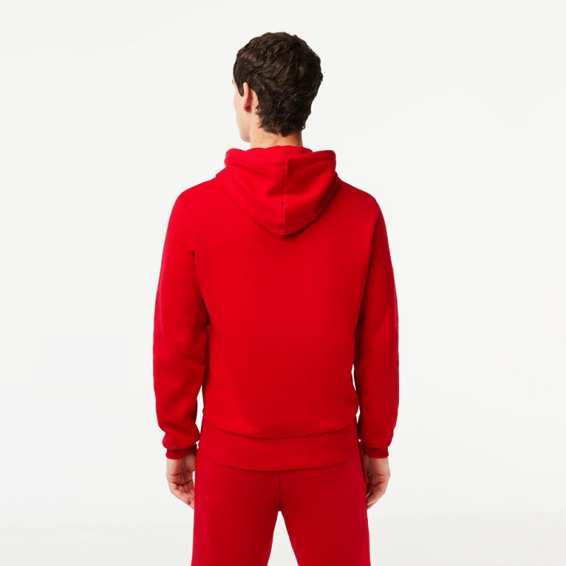 Men's Lacoste Classic Fit Cotton Blend Hoodie Red | MVY504613