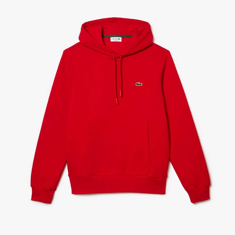 Men's Lacoste Classic Fit Cotton Blend Hoodie Red | MVY504613