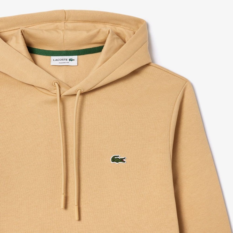 Men's Lacoste Classic Fit Cotton Blend Hoodie Beige | GNO510492