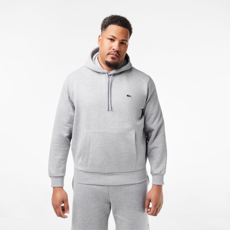 Men's Lacoste Classic Fit Cotton Blend Hoodie Grey Chine | XRP854106