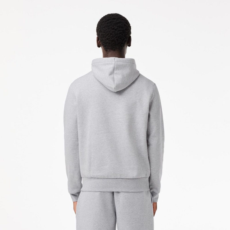 Men's Lacoste Classic Fit Cotton Blend Hoodie Grey Chine | XRP854106