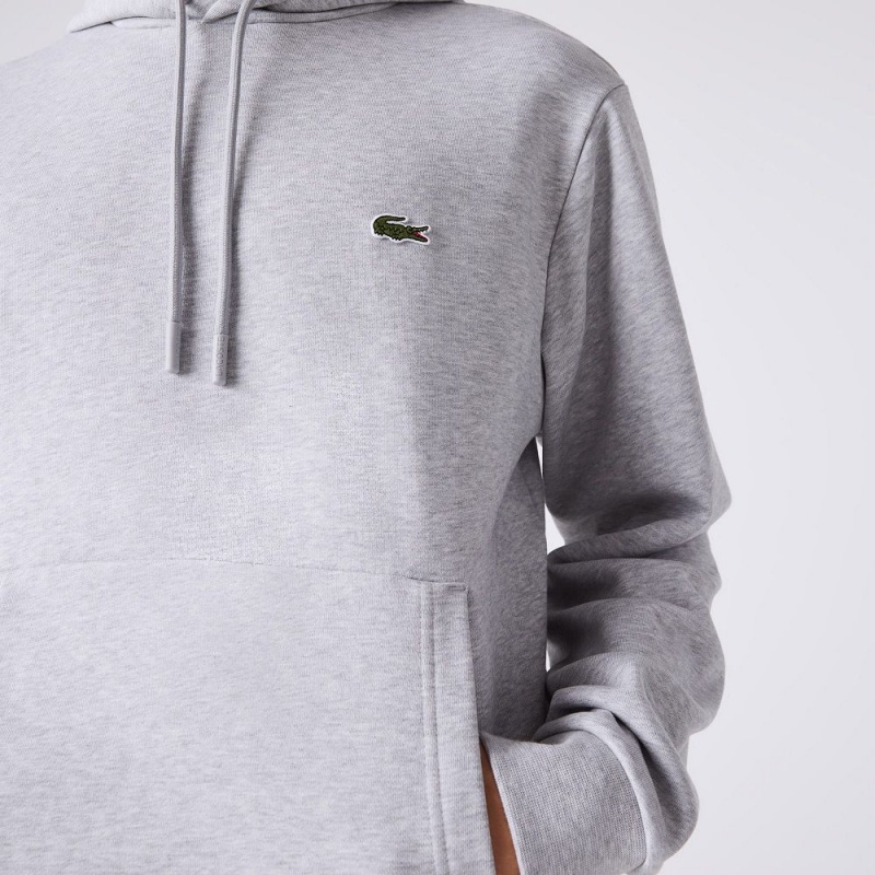 Men's Lacoste Classic Fit Cotton Blend Hoodie Grey Chine | XRP854106