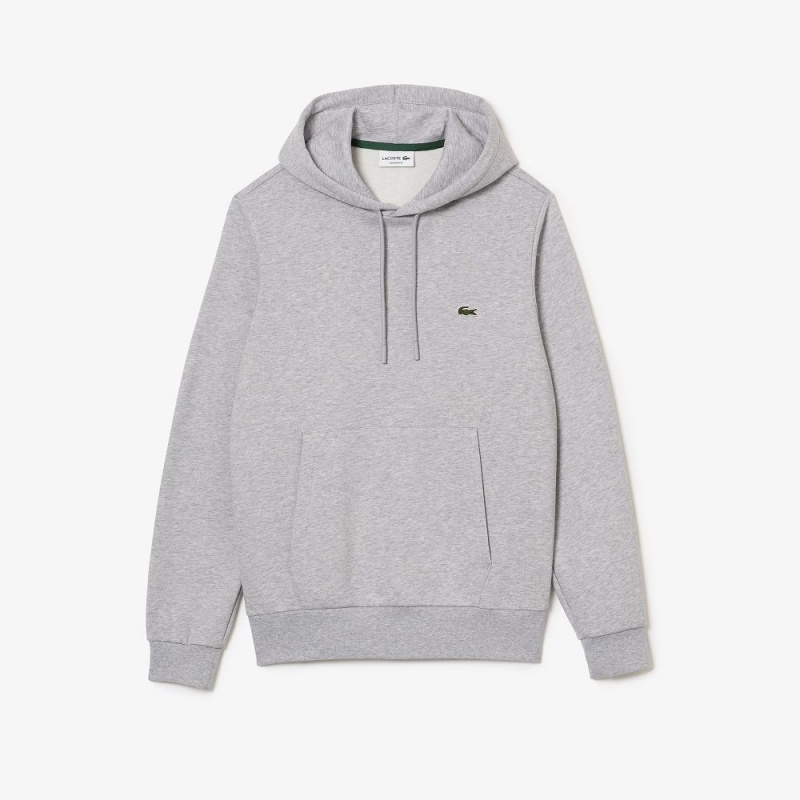 Men's Lacoste Classic Fit Cotton Blend Hoodie Grey Chine | XRP854106