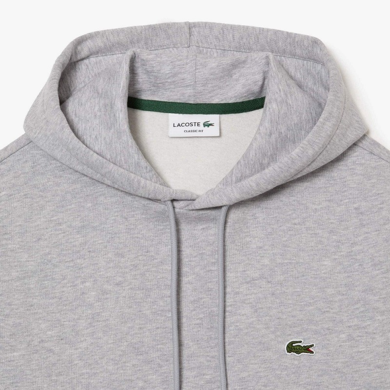 Men's Lacoste Classic Fit Cotton Blend Hoodie Grey Chine | XRP854106