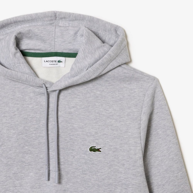 Men's Lacoste Classic Fit Cotton Blend Hoodie Grey Chine | XRP854106