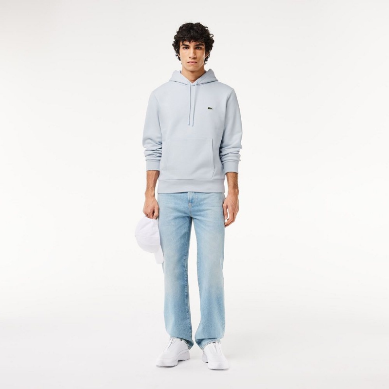 Men's Lacoste Classic Fit Cotton Blend Hoodie Phoenix blue | CFV572416