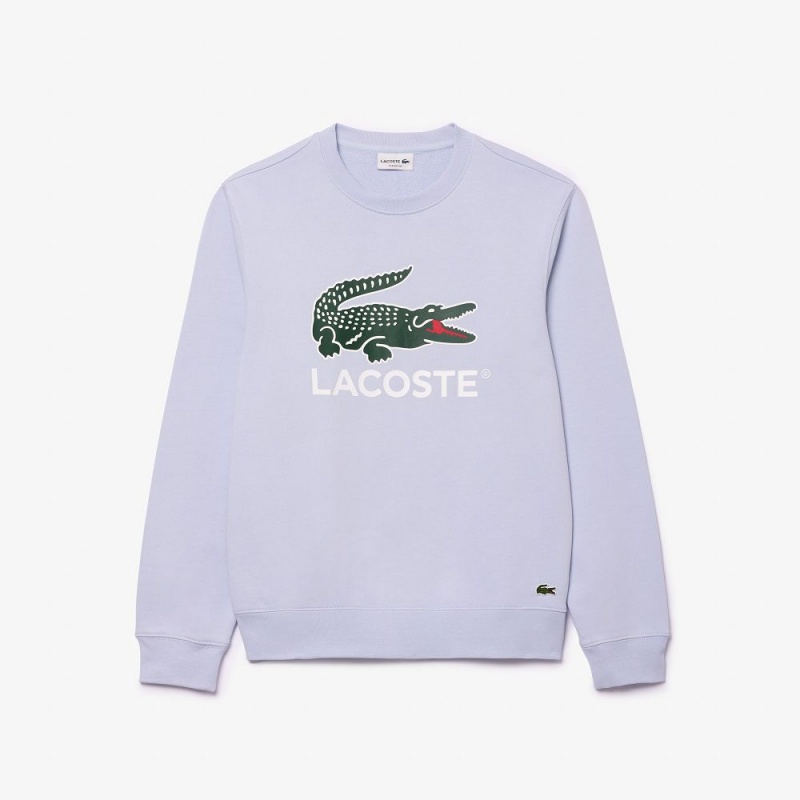 Men's Lacoste Classic Fit Cotton Fleece Sweatshirt Phoenix blue | APM532194