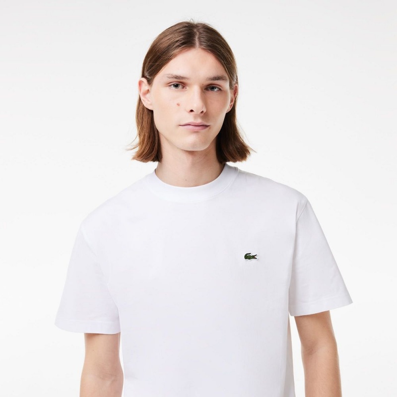 Men's Lacoste Classic Fit Cotton Jersey T-Shirt White | MAX270534