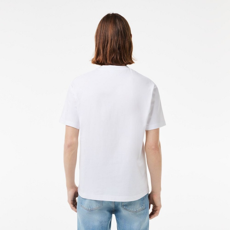 Men's Lacoste Classic Fit Cotton Jersey T-Shirt White | MAX270534