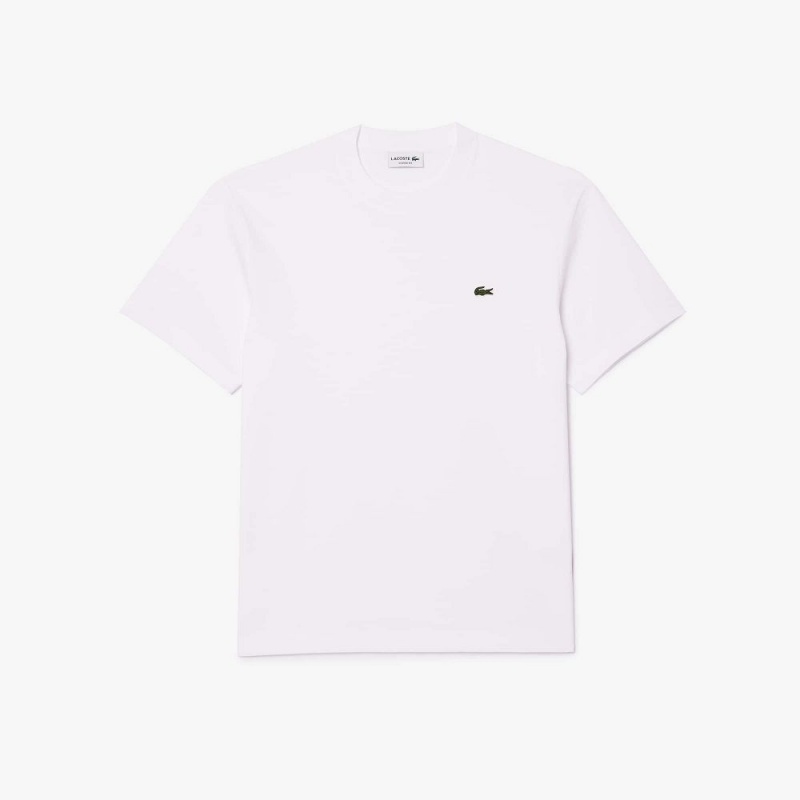 Men's Lacoste Classic Fit Cotton Jersey T-Shirt White | MAX270534