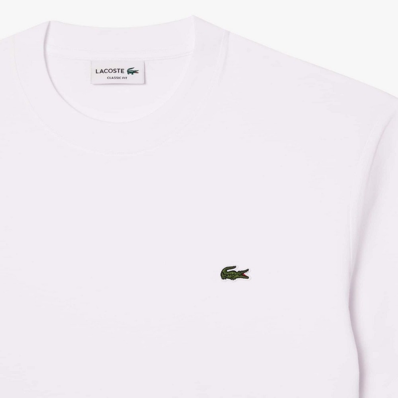 Men's Lacoste Classic Fit Cotton Jersey T-Shirt White | MAX270534