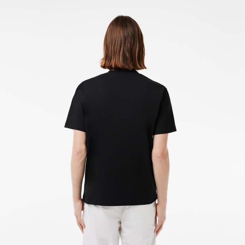 Men's Lacoste Classic Fit Cotton Jersey T-Shirt Black | EWH514609