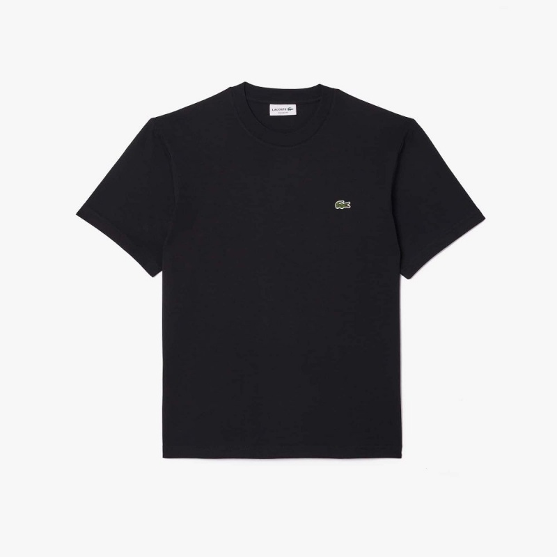 Men's Lacoste Classic Fit Cotton Jersey T-Shirt Black | EWH514609