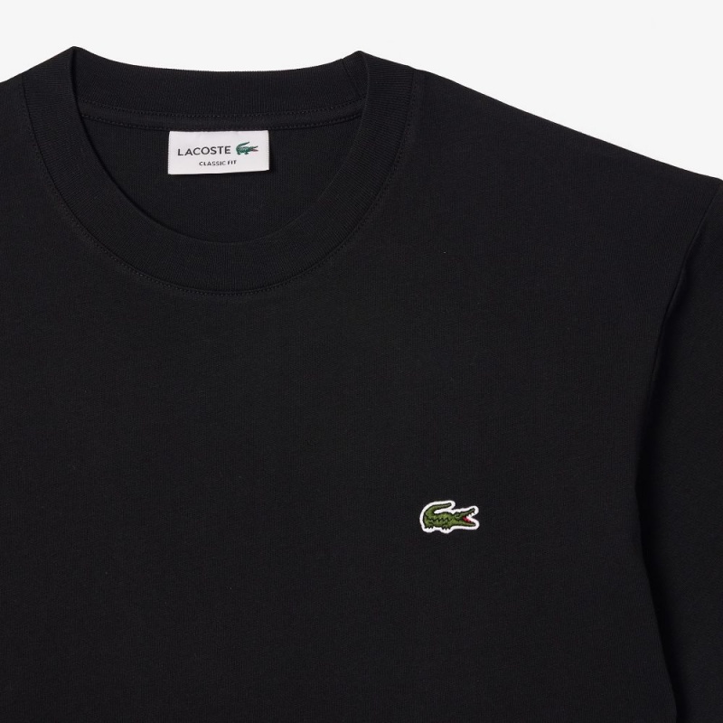 Men's Lacoste Classic Fit Cotton Jersey T-Shirt Black | EWH514609