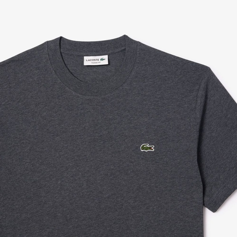 Men's Lacoste Classic Fit Cotton Jersey T-Shirt Grey Chine | BSM946873