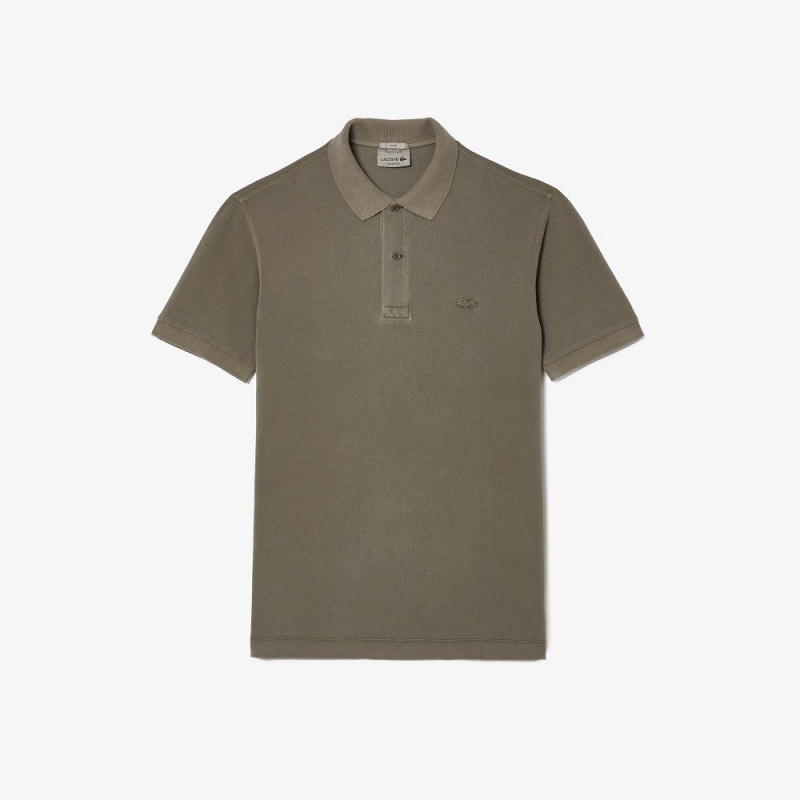 Men's Lacoste Classic Fit Cotton Piqué Polo Shirts Khaki Green | SNJ859147