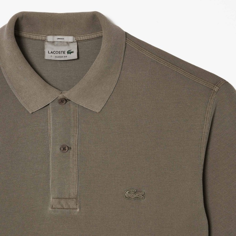 Men's Lacoste Classic Fit Cotton Piqué Polo Shirts Khaki Green | SNJ859147