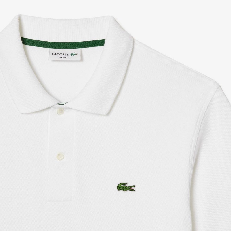 Men's Lacoste Classic Fit Heavy Cotton Piqué L.12.21 Polo Shirts White | DVR379214