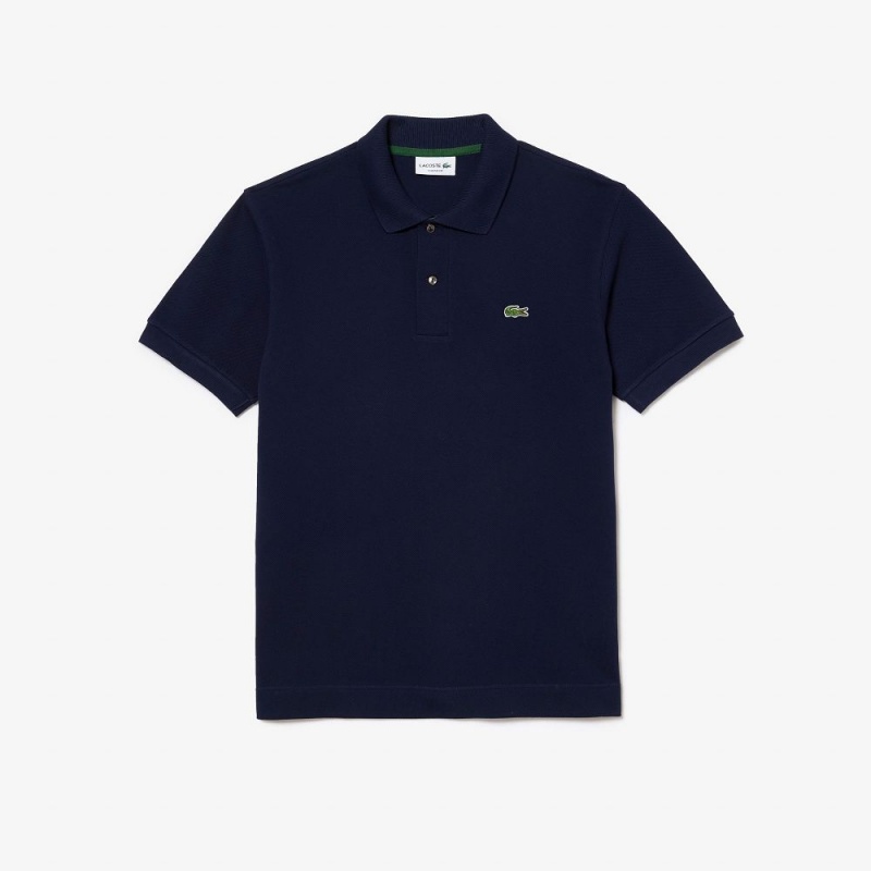 Men's Lacoste Classic Fit Heavy Cotton Piqué L.12.21 Polo Shirts Navy Blue | RKG021687