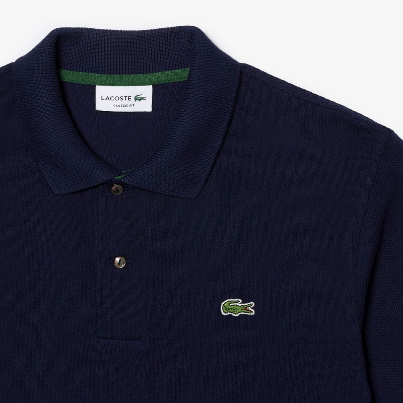 Men's Lacoste Classic Fit Heavy Cotton Piqué L.12.21 Polo Shirts Navy Blue | RKG021687