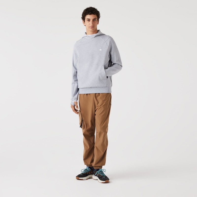 Men's Lacoste Classic Fit Hooded Sweatshirt Grey Chine | FBN745801