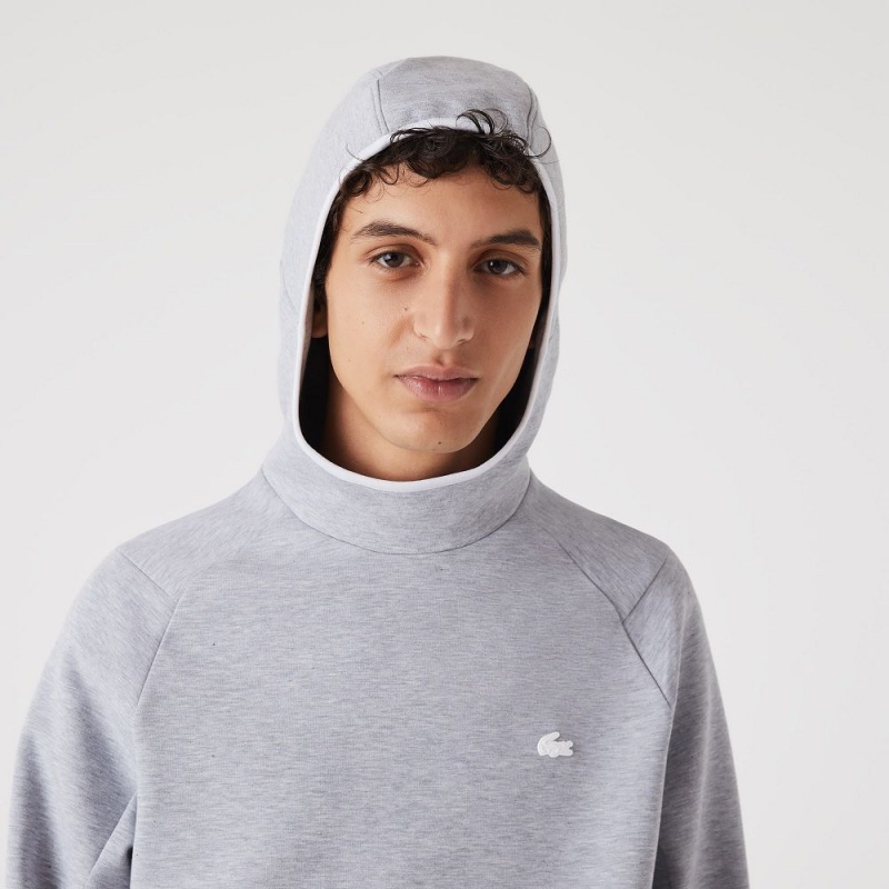 Men's Lacoste Classic Fit Hooded Sweatshirt Grey Chine | FBN745801