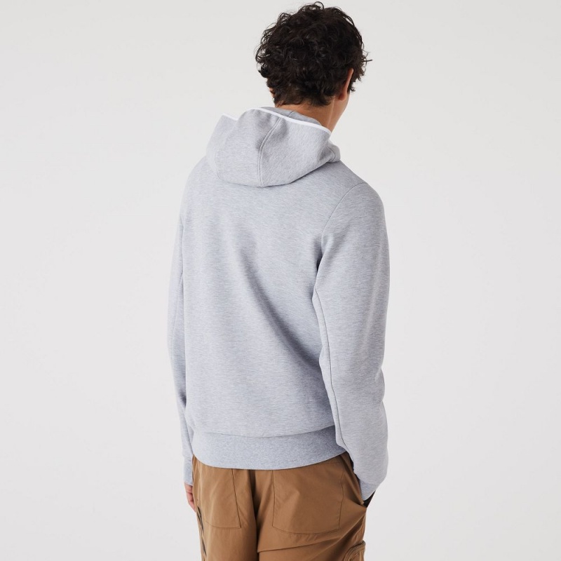 Men's Lacoste Classic Fit Hooded Sweatshirt Grey Chine | FBN745801