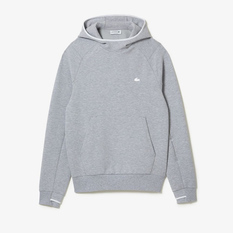 Men's Lacoste Classic Fit Hooded Sweatshirt Grey Chine | FBN745801