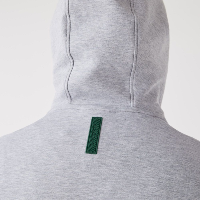 Men's Lacoste Classic Fit Hooded Sweatshirt Grey Chine | FBN745801