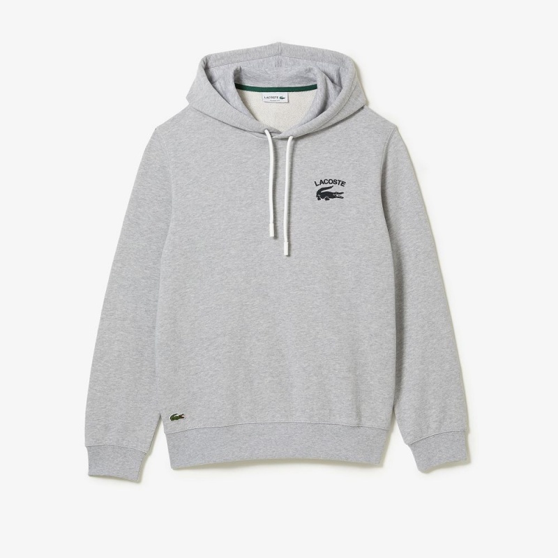 Men\'s Lacoste Classic Fit Hoodie Grey Chine | QCG857123