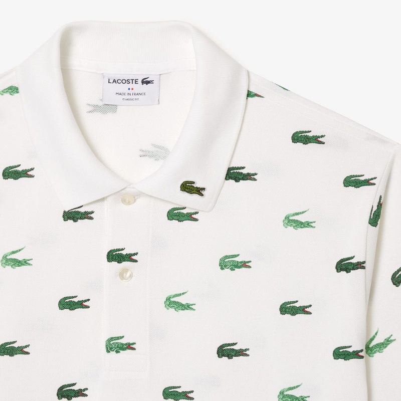 Men's Lacoste Classic Fit Multi Croc Original L.12.12 Polo Shirts White | RMV625081