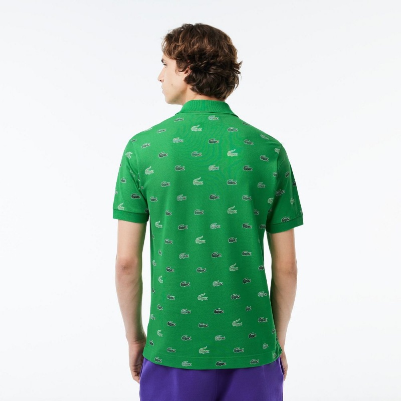 Men's Lacoste Classic Fit Multi Croc Original L.12.12 Polo Shirts Green | OKP194072