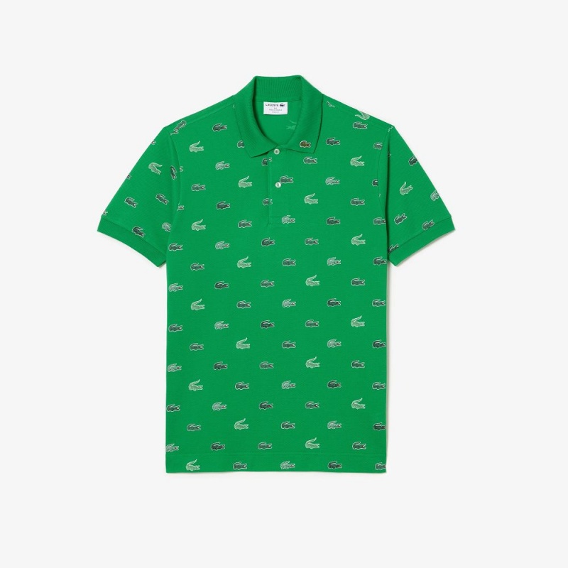 Men's Lacoste Classic Fit Multi Croc Original L.12.12 Polo Shirts Green | OKP194072