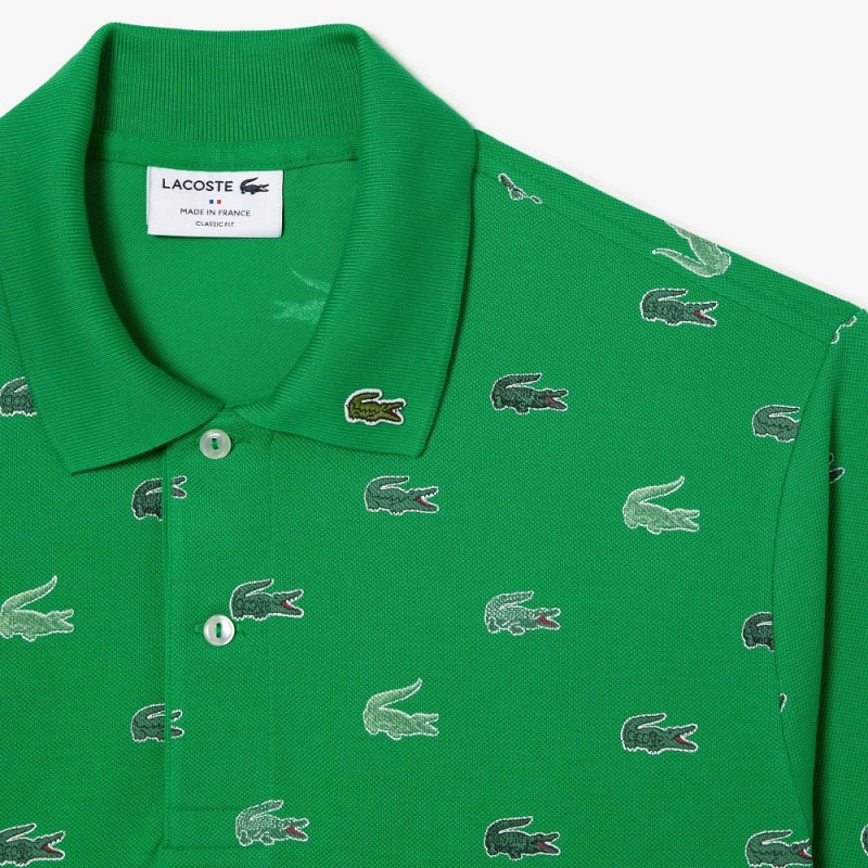 Men's Lacoste Classic Fit Multi Croc Original L.12.12 Polo Shirts Green | OKP194072