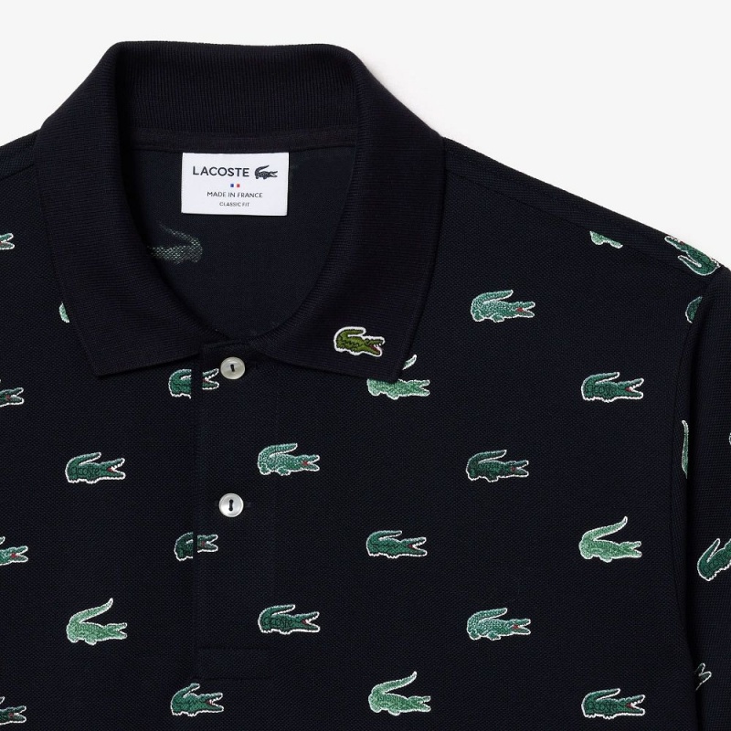 Men's Lacoste Classic Fit Multi Croc Original L.12.12 Polo Shirts Abysm blue | DAH819345