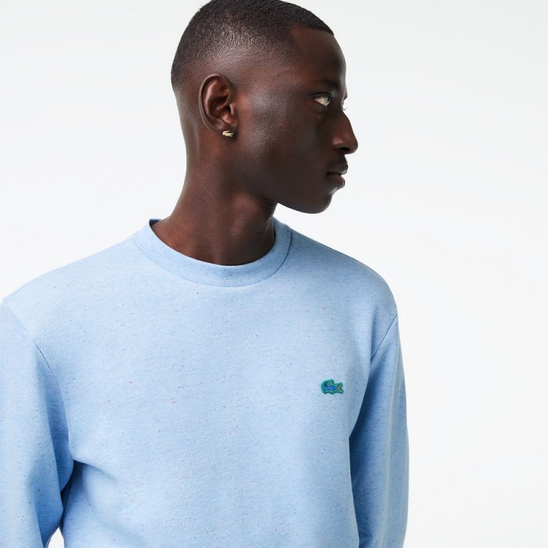 Men's Lacoste Classic Fit Speckled Print Fleece Sweatshirt Turquoise | YAJ034875