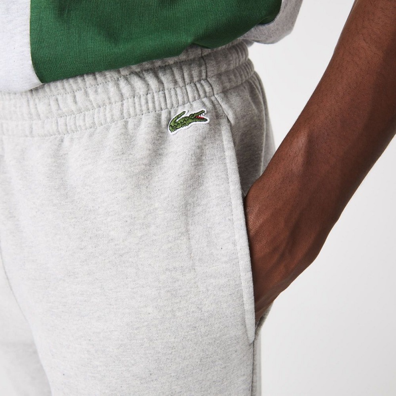 Men's Lacoste Colorblock Cotton Fleece Sweatpants Grey Chine Blue Green | TMW927430