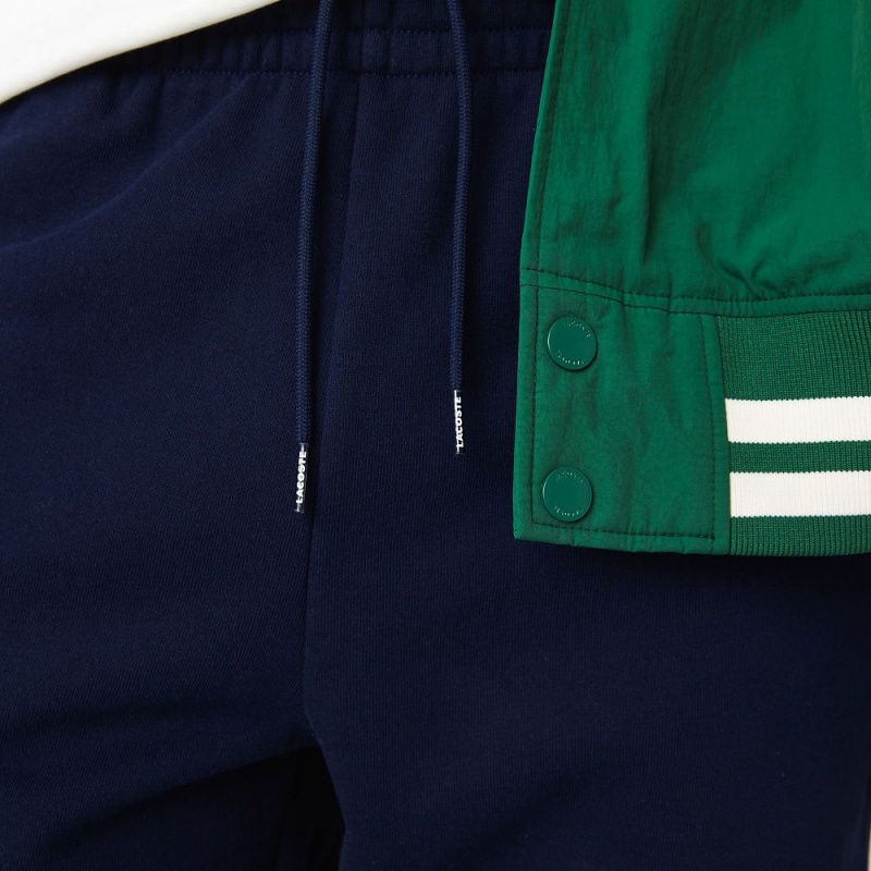 Men's Lacoste Colorblock Cotton Fleece Sweatpants Navy Blue Green Red | ULP690712