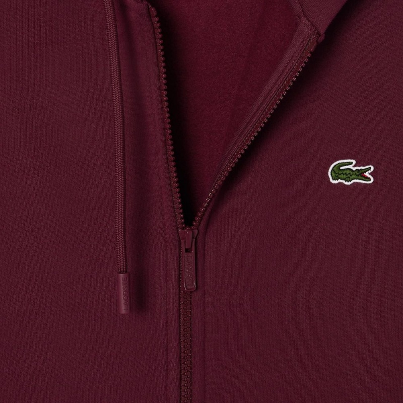 Men's Lacoste Colorblock Hoodie Bordeaux Red White | MUG317548