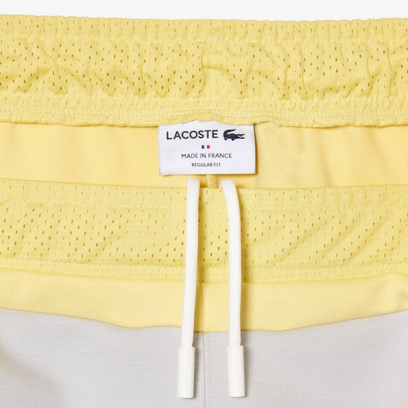 Men's Lacoste Colorblock Organic Cotton Sweatpants Light Grey Yellow White | BWG768245