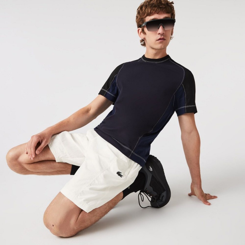 Men's Lacoste Colorblock Patchwork Effect Shorts White | TFL765408