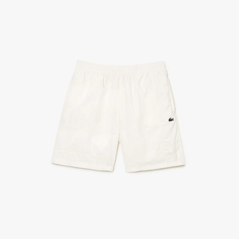 Men's Lacoste Colorblock Patchwork Effect Shorts White | TFL765408