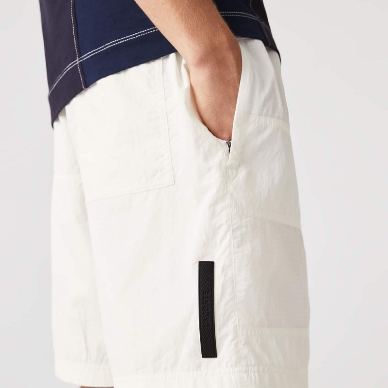 Men's Lacoste Colorblock Patchwork Effect Shorts White | TFL765408