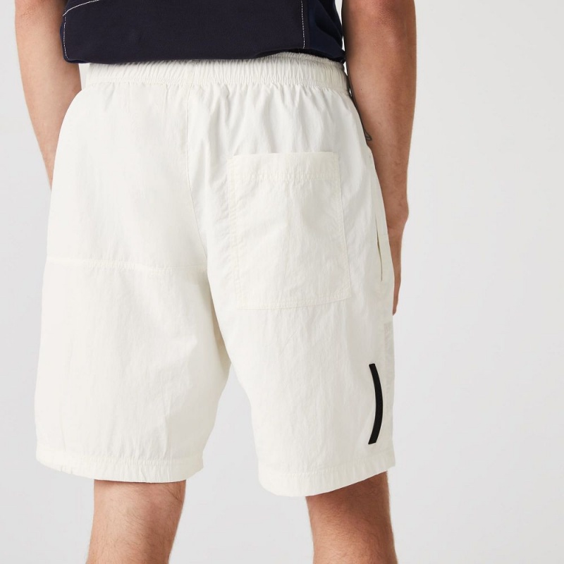 Men's Lacoste Colorblock Patchwork Effect Shorts White | TFL765408