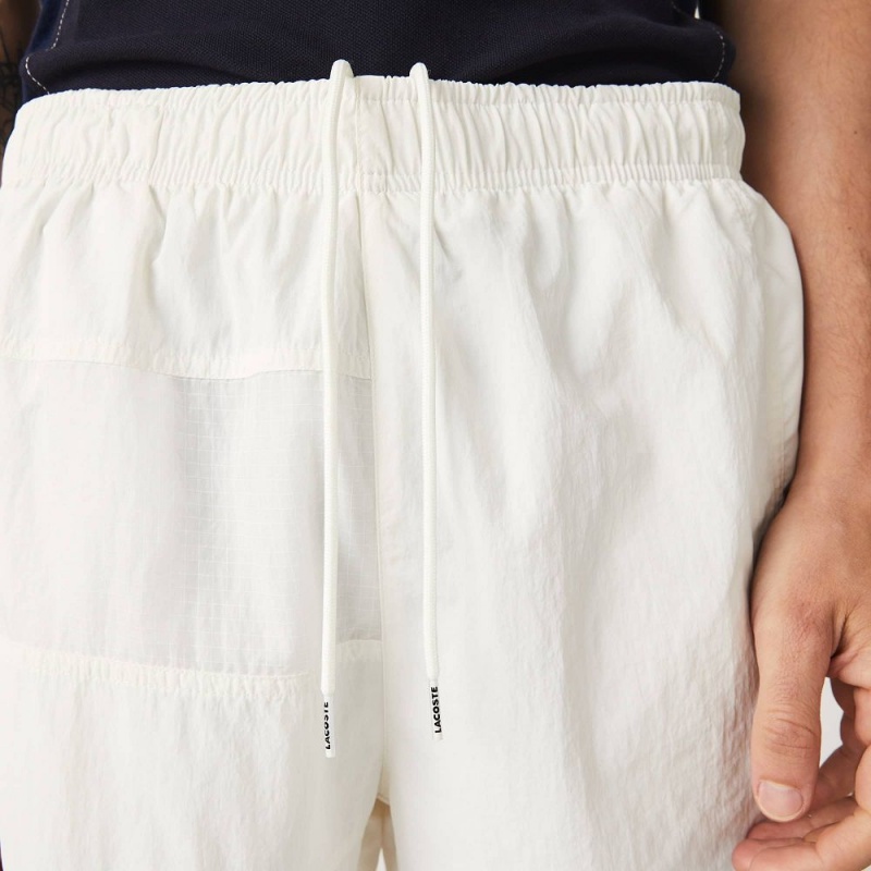 Men's Lacoste Colorblock Patchwork Effect Shorts White | TFL765408