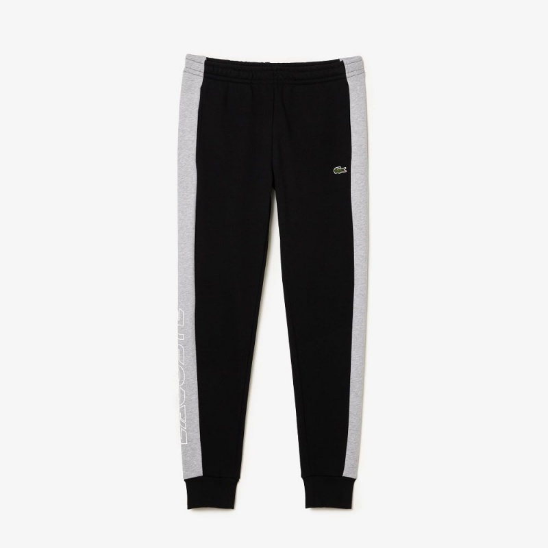 Men's Lacoste Colorblock Sweatpants Black Grey Chine | GFM320498