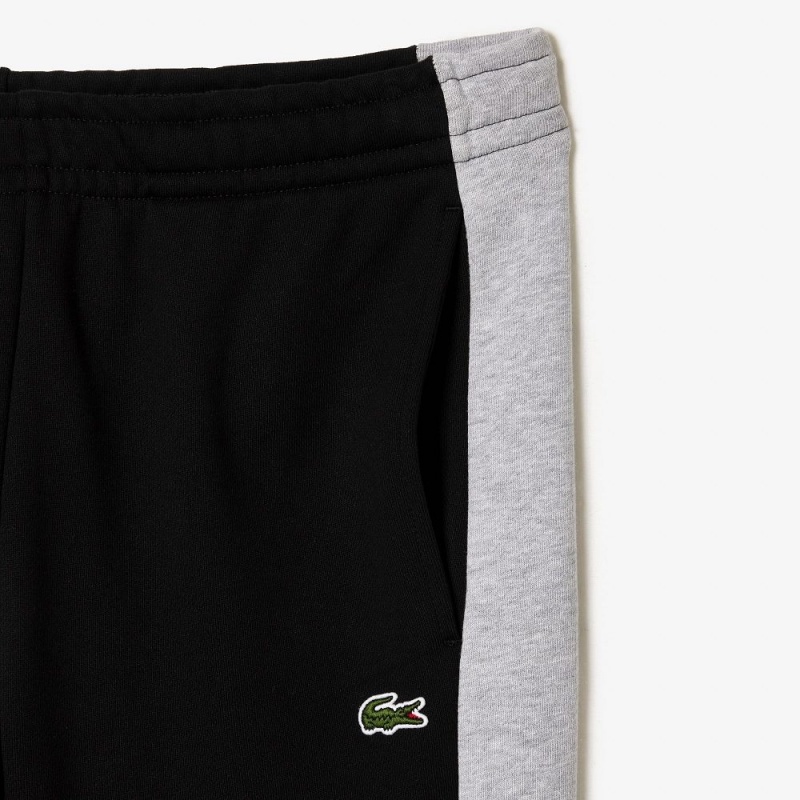 Men's Lacoste Colorblock Sweatpants Black Grey Chine | GFM320498