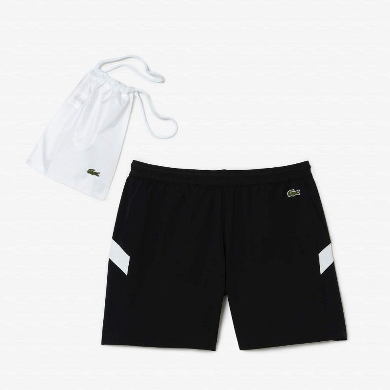 Men's Lacoste Colorblock Swim Trunks Black White | BIX206418