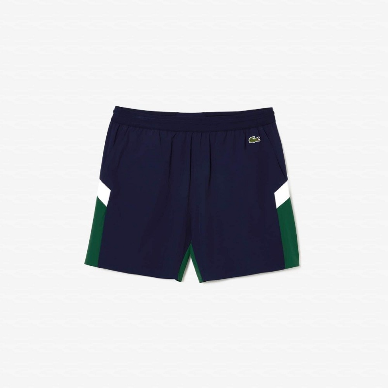 Men's Lacoste Colorblock Swim Trunks Navy Blue Green White | JSL589607