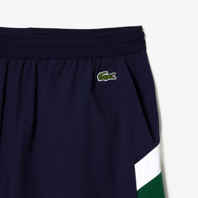 Men's Lacoste Colorblock Swim Trunks Navy Blue Green White | JSL589607